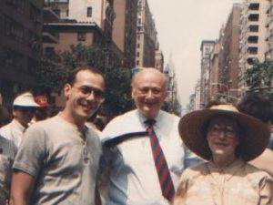 Morty Manford (left) and Jeanne Manford with New York City Mayor Ed Koch in an undated photo.