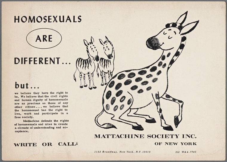 1960 Flyer from the Mattachine Society Inc. of New York.