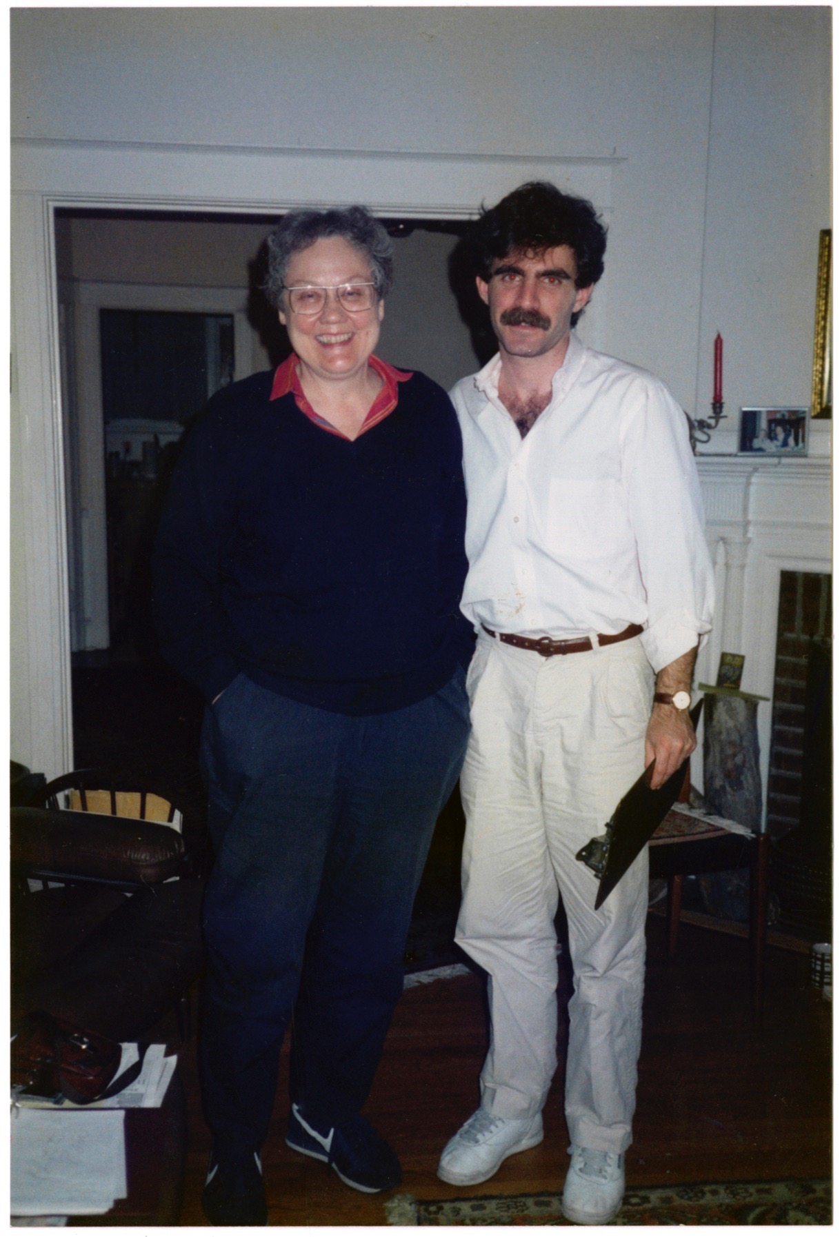 Eric Marcus with Barbara Gittings at home in Philadelphia, May 17, 1989.
